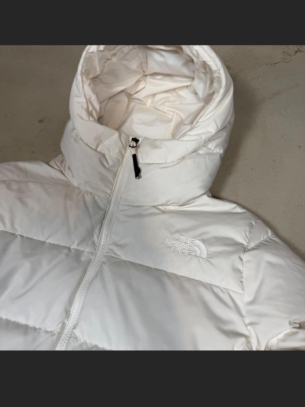 The North Face Women's White Hooded Puffer Coat